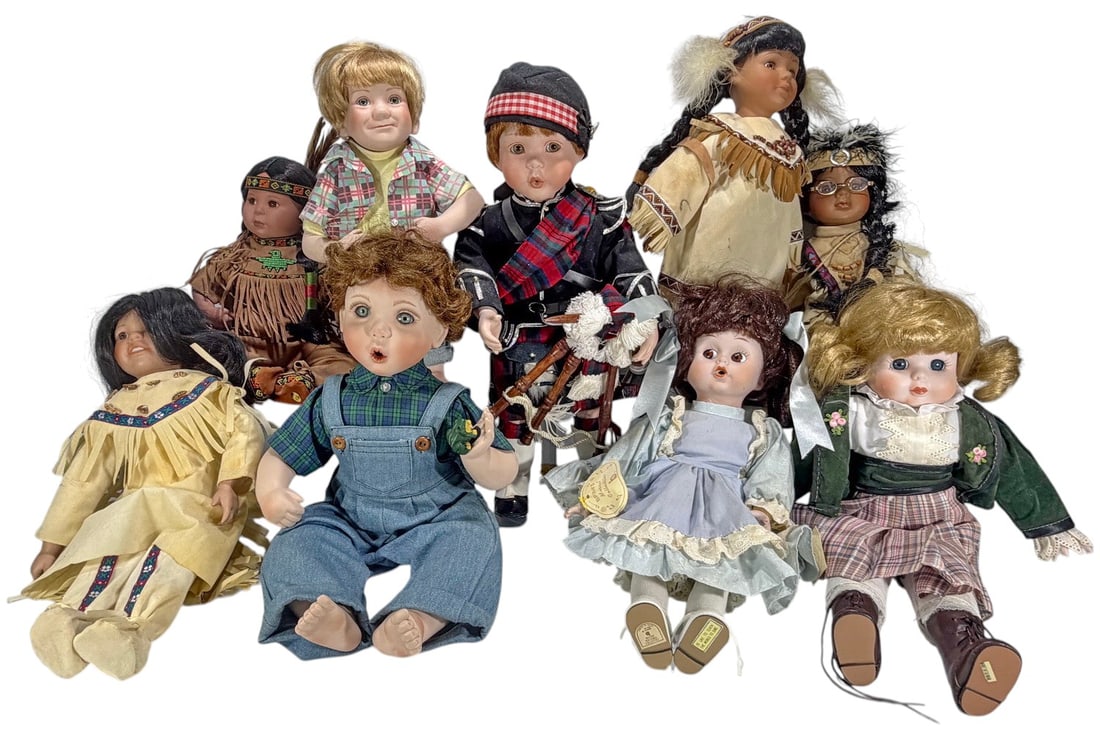 Assorted Porcelain & Ceramic Dolls Collection 9pcs (1 of 6)