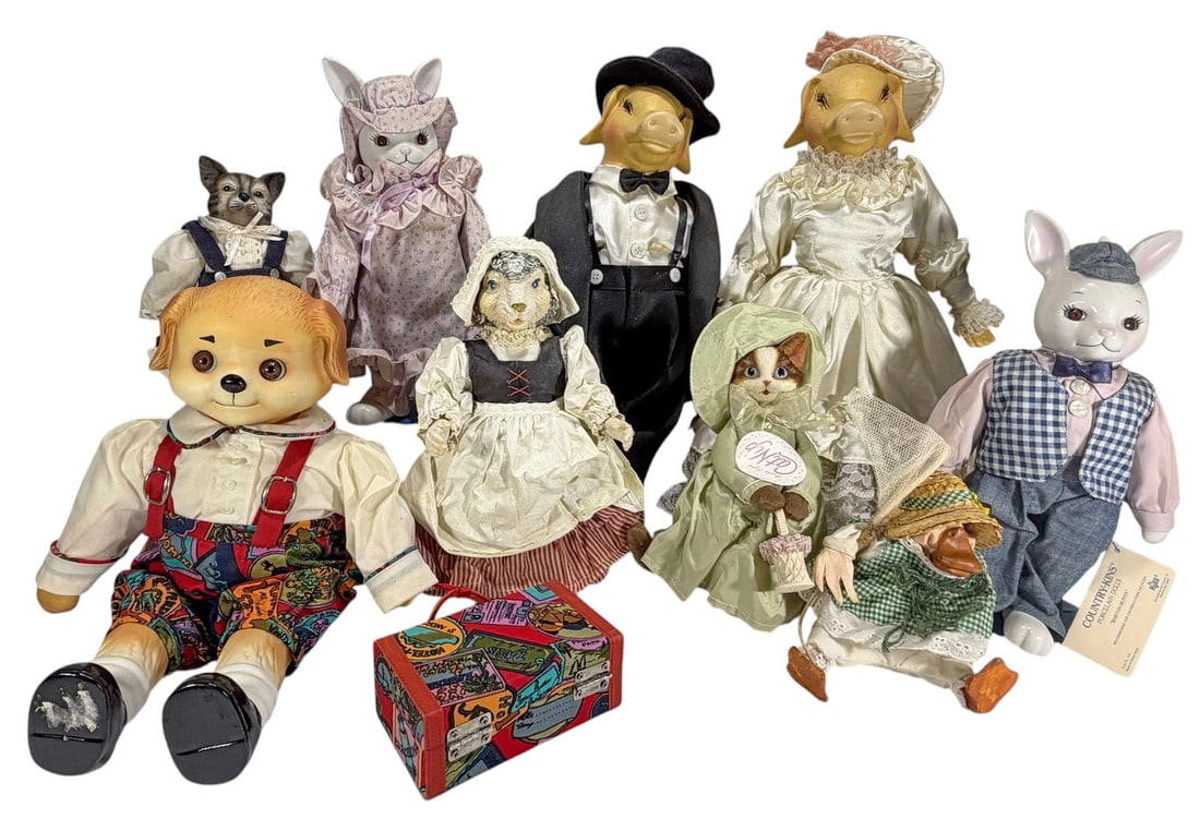 Anthropomorphic Animal Dolls & Figures Group 9pcs (1 of 8)