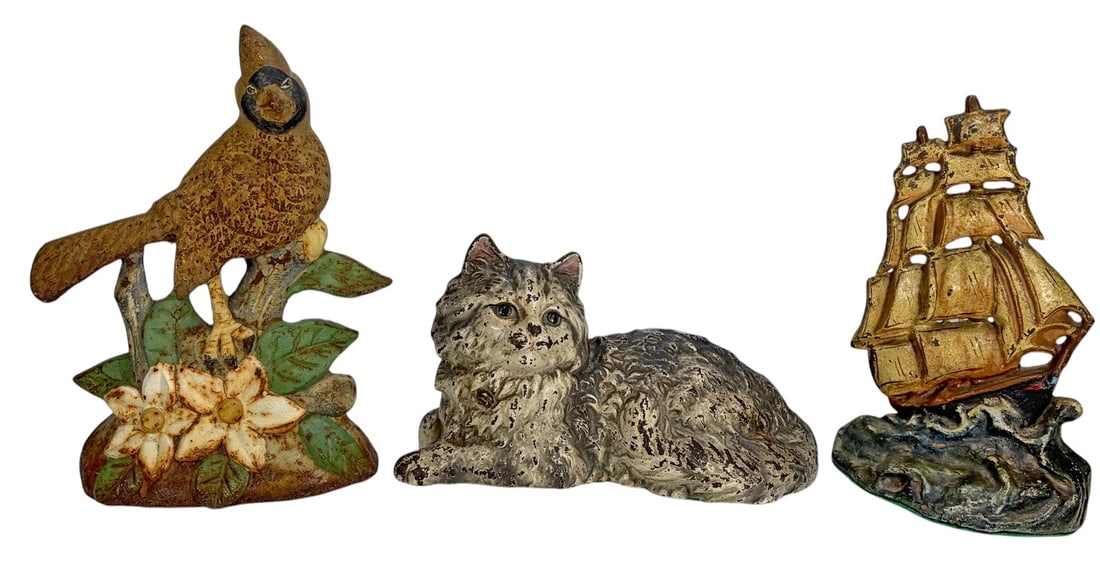 Cast Iron Decorative Doorstop Figures 3pc LOT (1 of 5)
