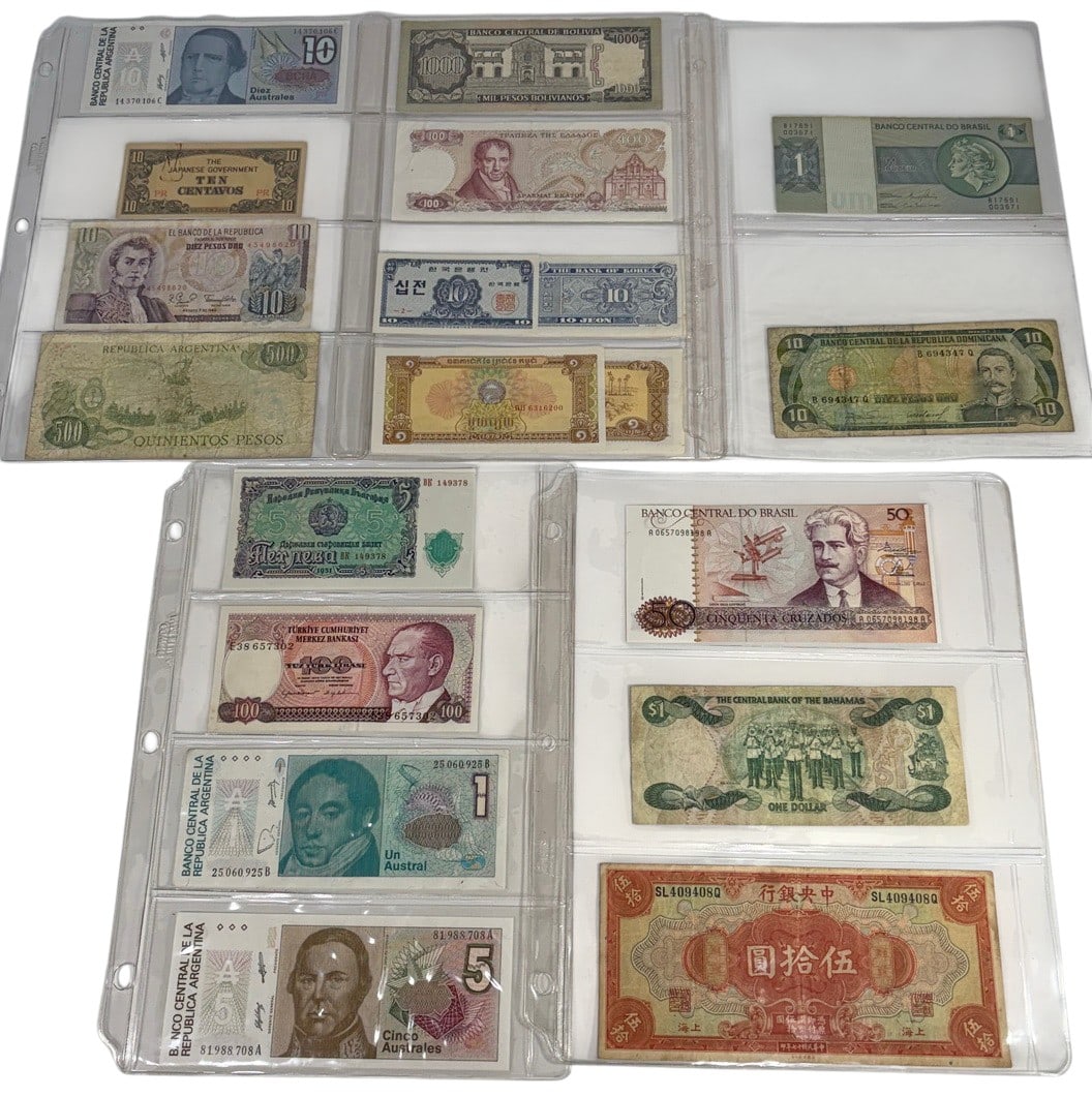World Countries Circulated Bank Notes 19pc LOT (1 of 5)