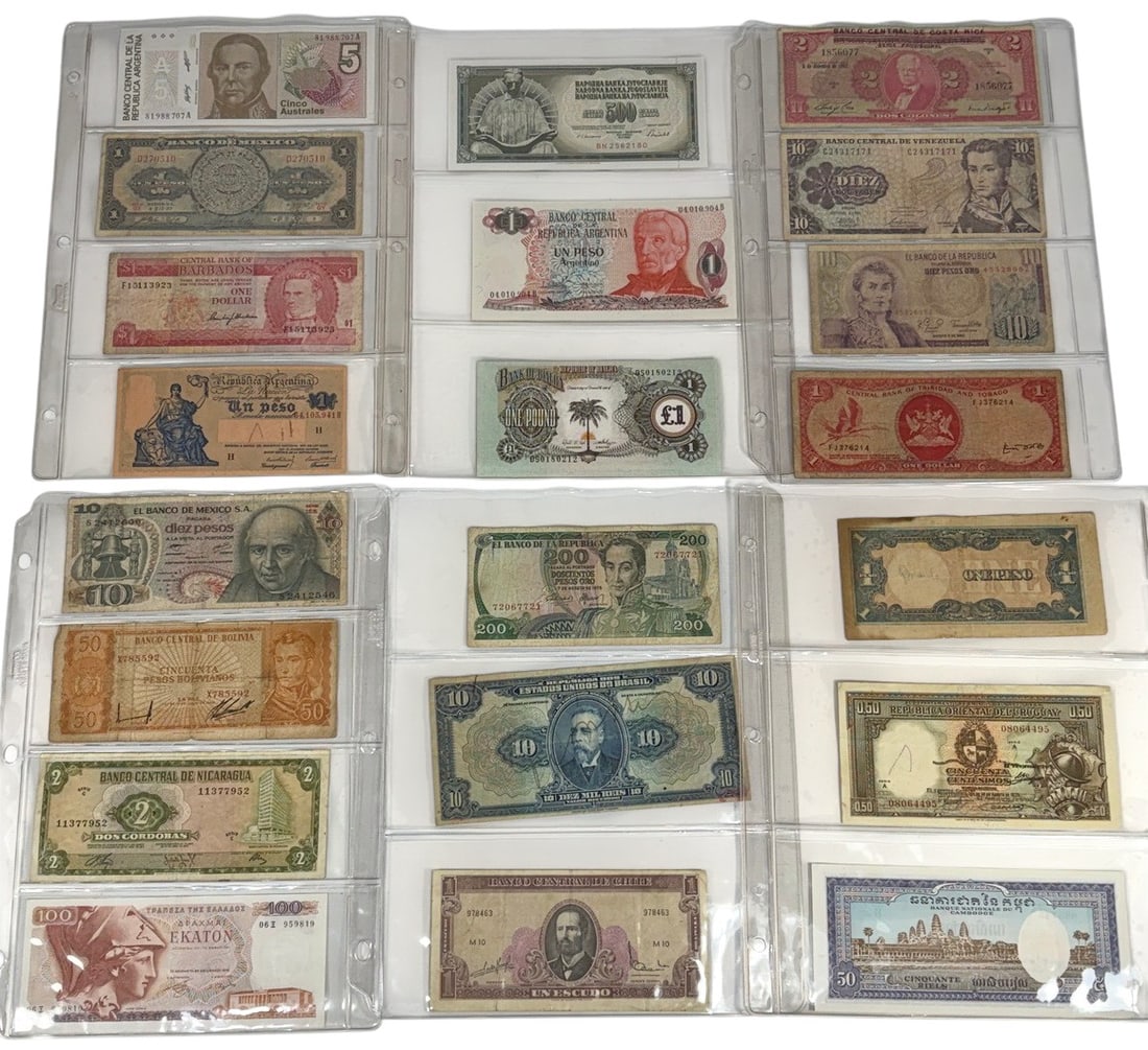 World Countries Circulated Bank Notes 21pc LOT (1 of 6)