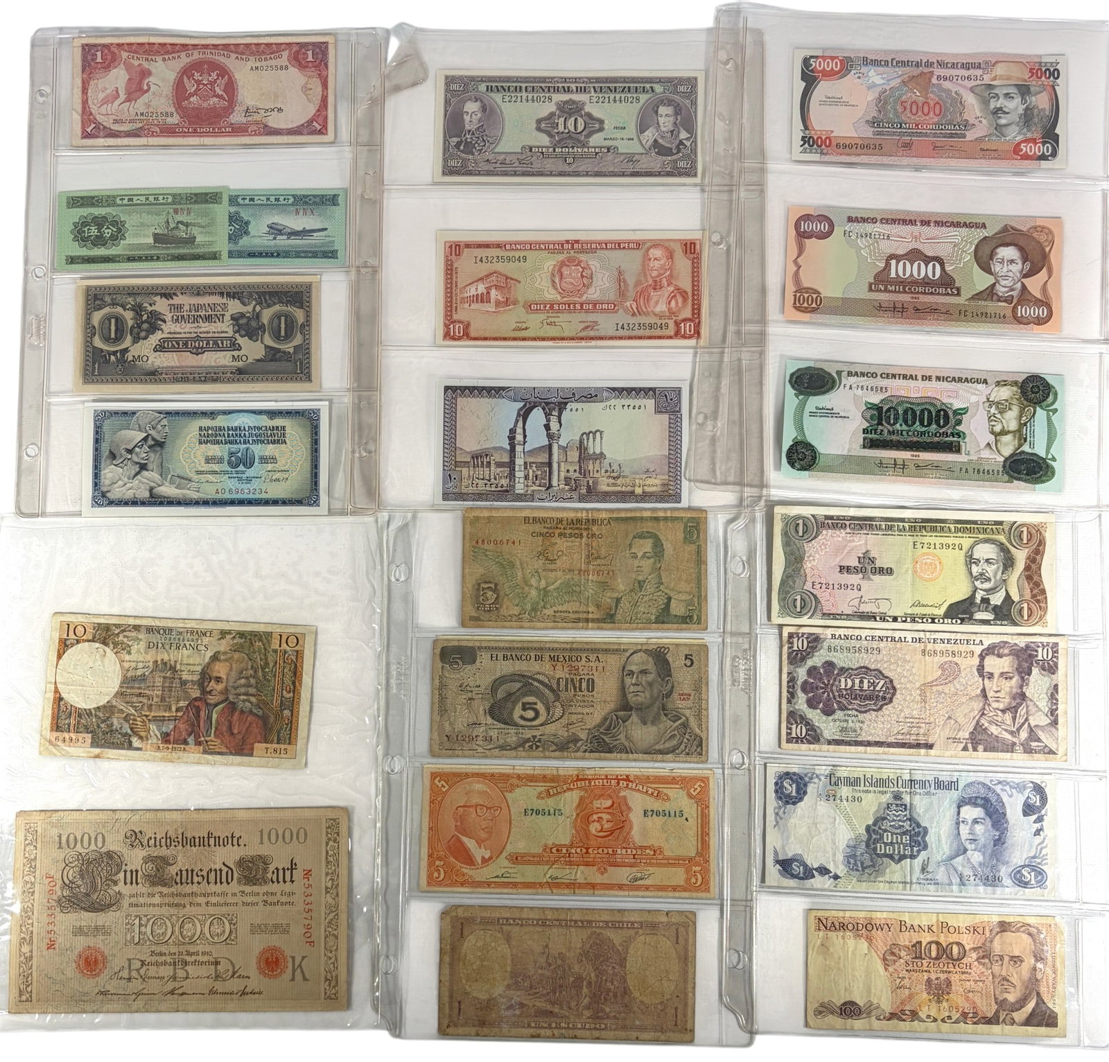 World Countries Circulated Bank Notes 22pc LOT (1 of 6)