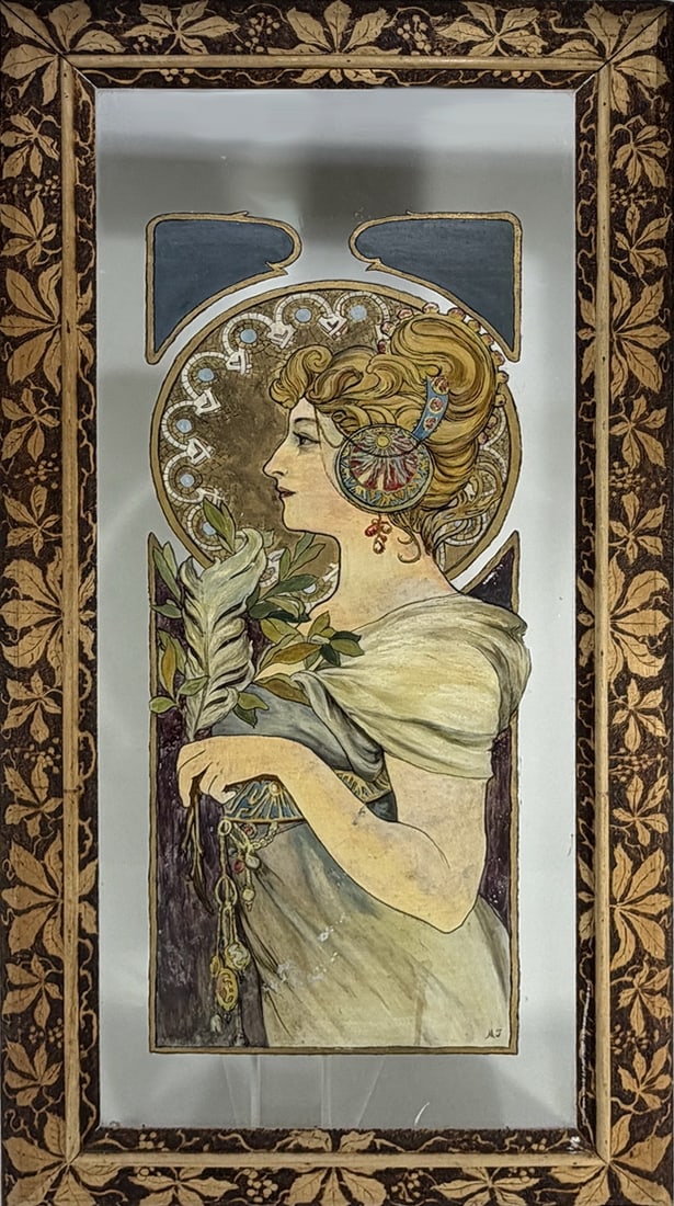 Art Nouveau Style Female Portrait Oil Painting (1 of 8)