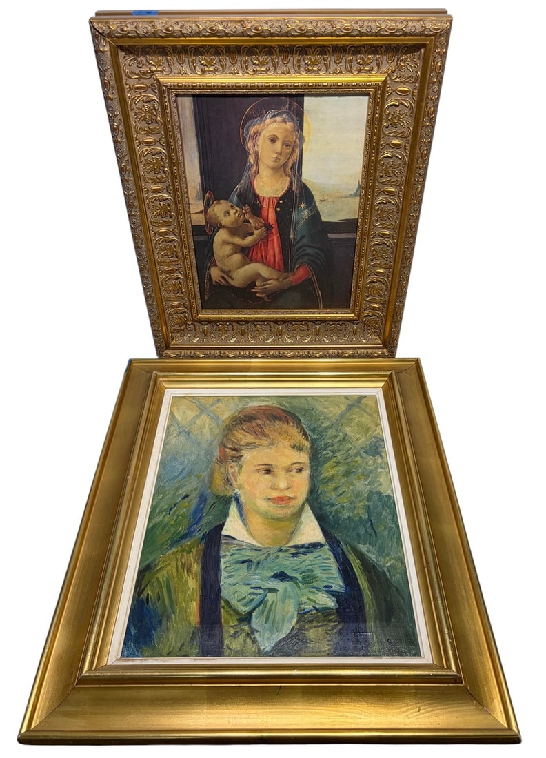 Framed Madonna & Child & Figural Prints 2pc LOT (1 of 8)