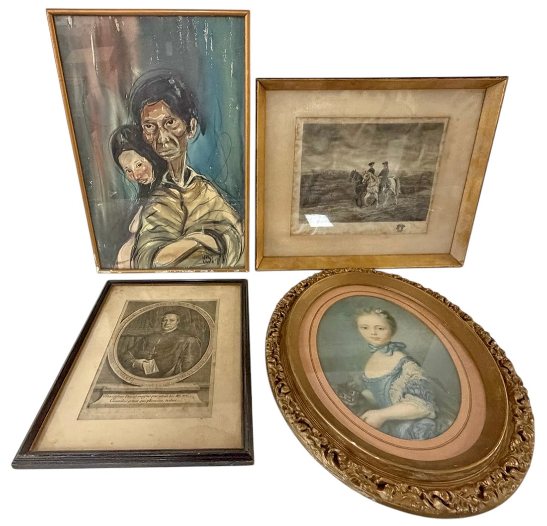 Assorted Vintage Framed Artworks & Prints 4pc LOT (1 of 11)