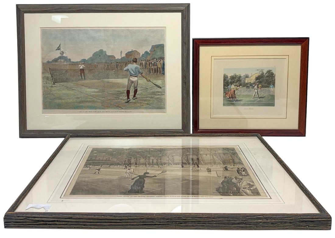 Framed Sporting Prints & Illustrations 3pc LOT (1 of 7)
