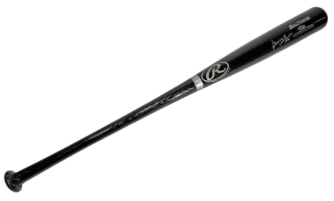 Rawlings Adirondack Big Stick Autographed Bat: Rawlings Adirondack Big Stick professional model baseball bat with black finish and silver branding. Autographed “Bernie Williams 51” in silver marker with Steiner Sports hologram authenticati