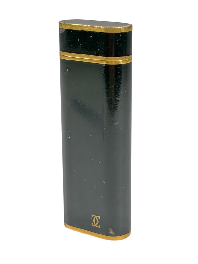 Vintage Cartier Plaque Or Black Lacquer Lighter (1 of 5)