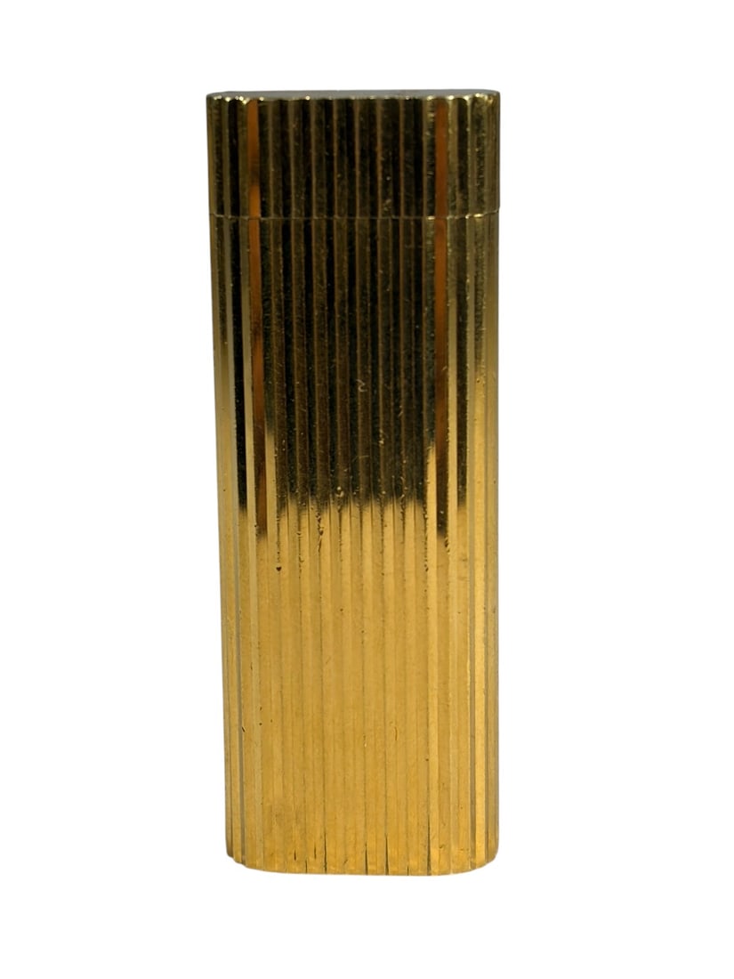 Vintage Cartier Paris Gold Tone Ribbed Lighter (1 of 4)