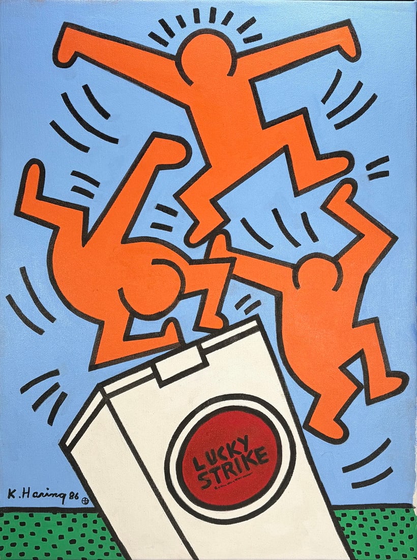After Keith Haring Lucky Strike Pop Art Painting (1 of 5)