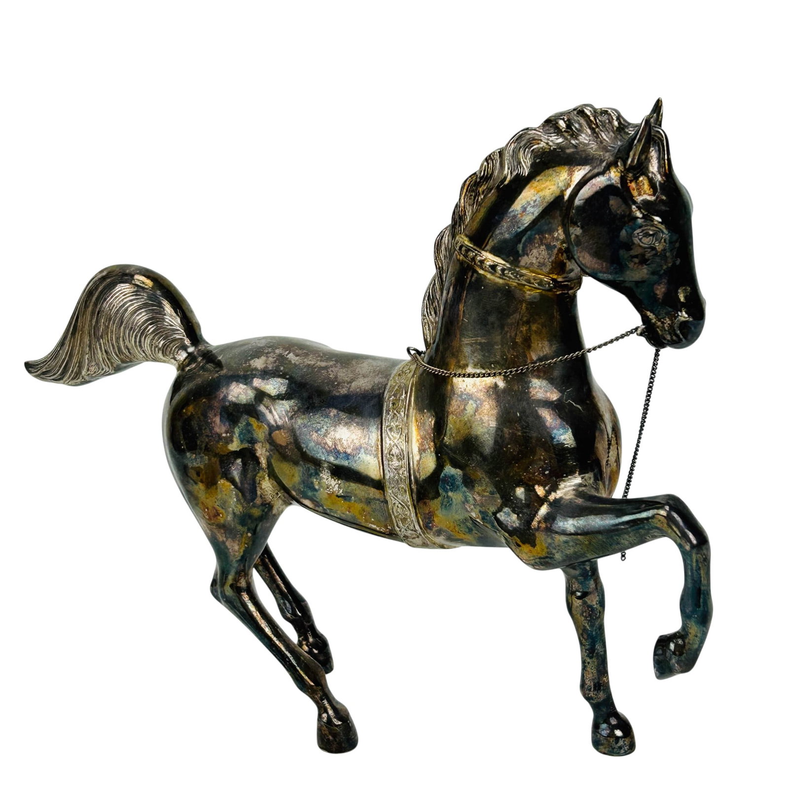 Silverplate Equestrian 10" Stallion Horse Figurine (1 of 4)