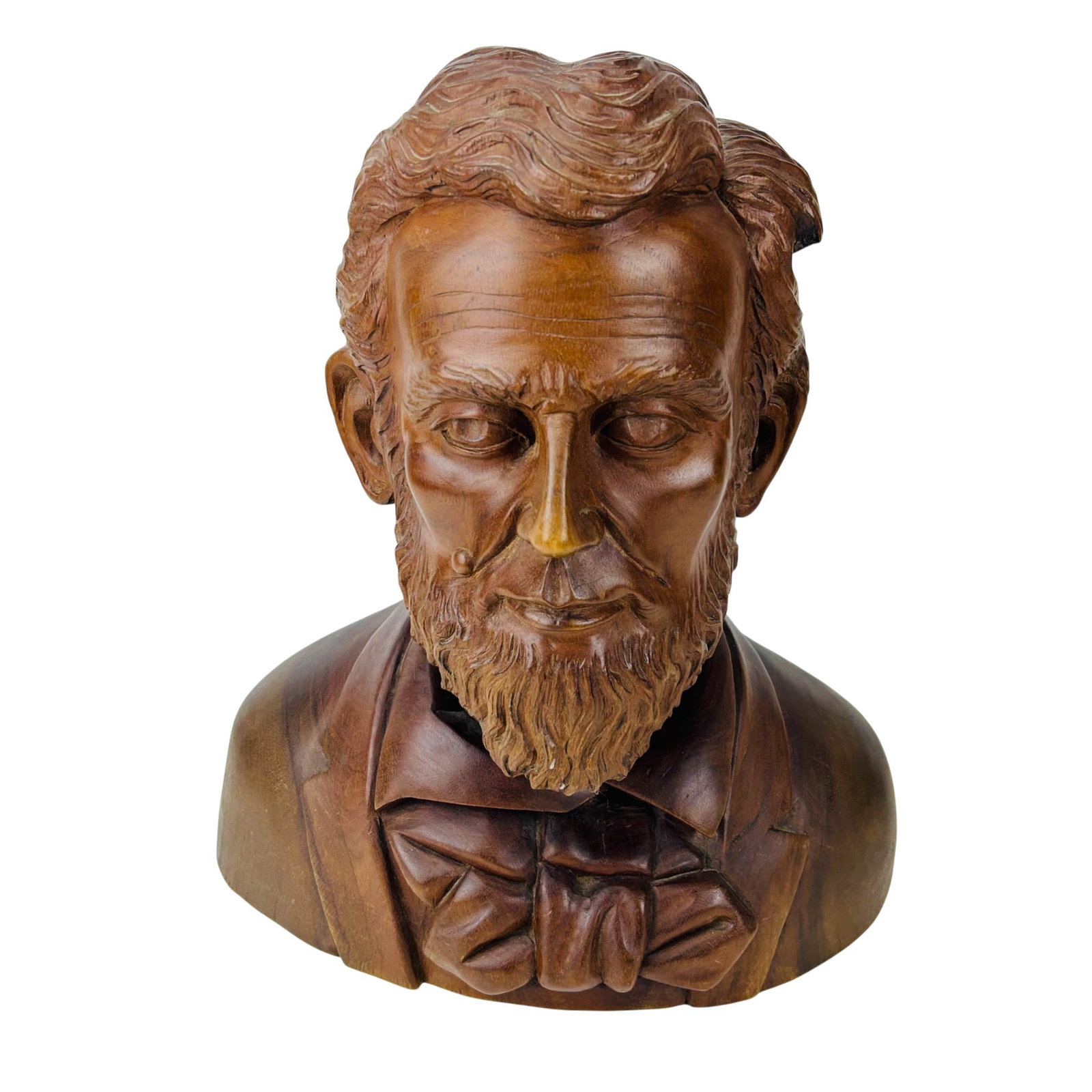 Abraham Lincoln 16" Carved Wood Bust Sculpture (1 of 4)