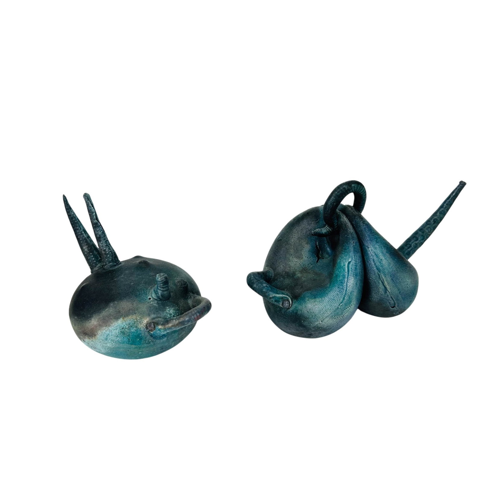 Studio Pottery Biomorphic Sculptures 2pc SIGNED