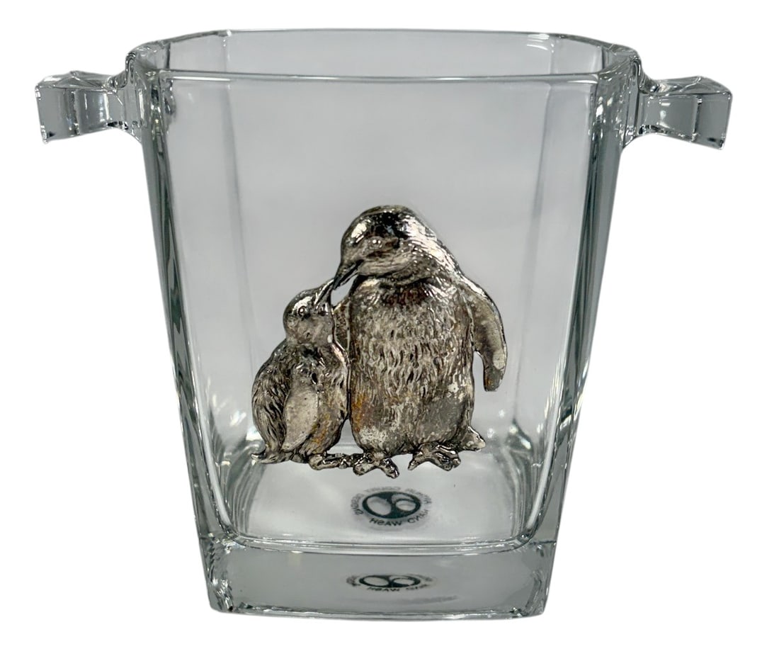 Arthur Court Silver Penguins Glass Ice/Wine Bucket (1 of 6)