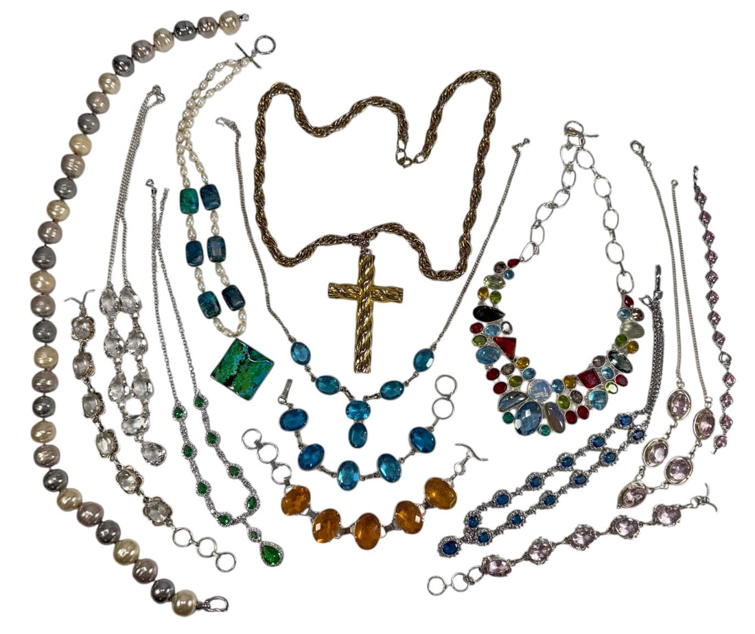 Assorted Vintage Fashion Costume Jewelry 14pc LOT (1 of 7)