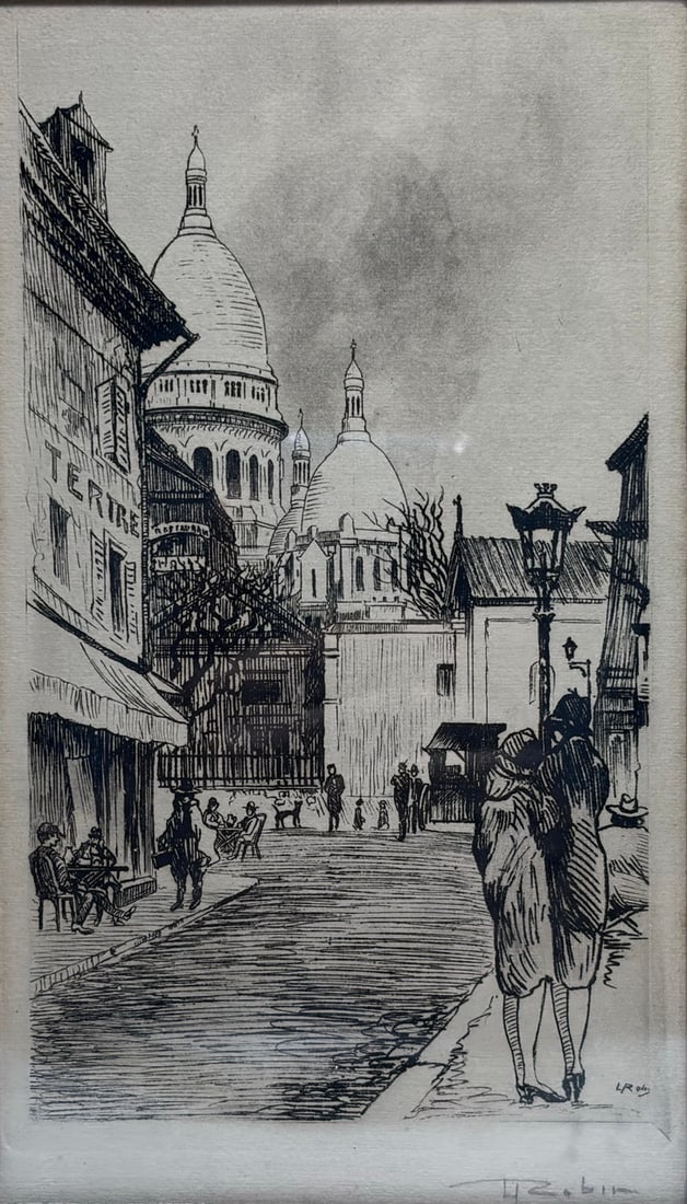 French Street Scene Etching After Leopold Robin (1 of 5)