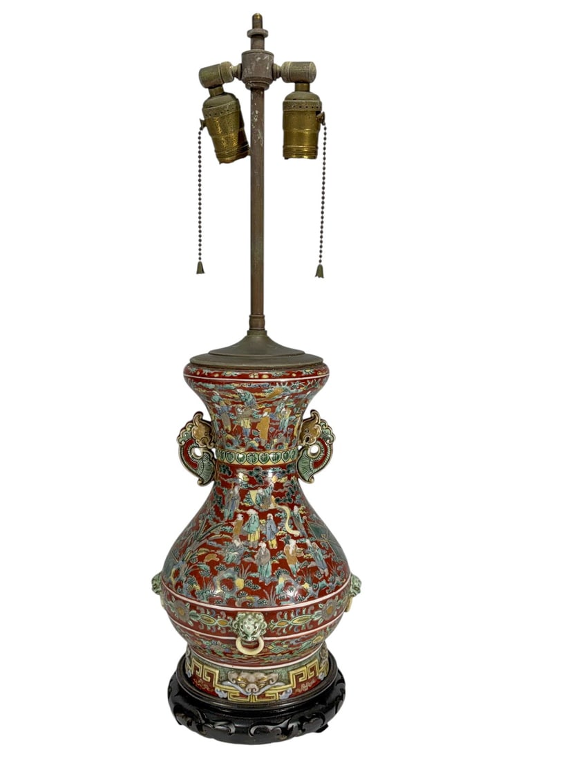 Chinese Famille Rose Baluster Vase Table Lamp 25" (1 of 6)