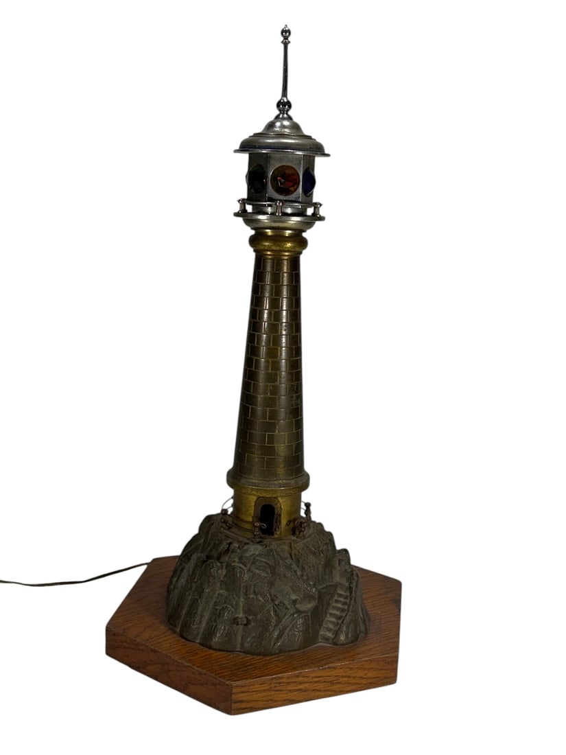 Bronze Tone Nautical Lighthouse Form Table Lamp (1 of 5)