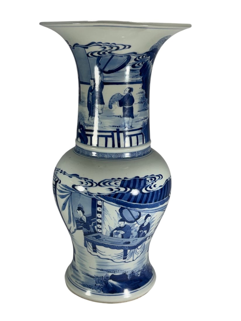 Chinese Kangxi Style Blue White Porcelain Vase (1 of 6)