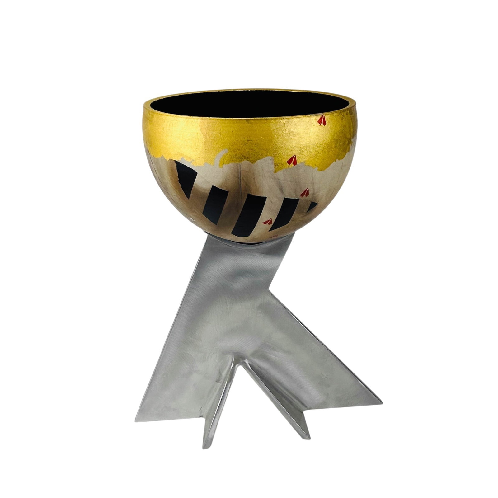 Art Deco Style Ceramic Metal Centerpiece Sculpture (1 of 5)