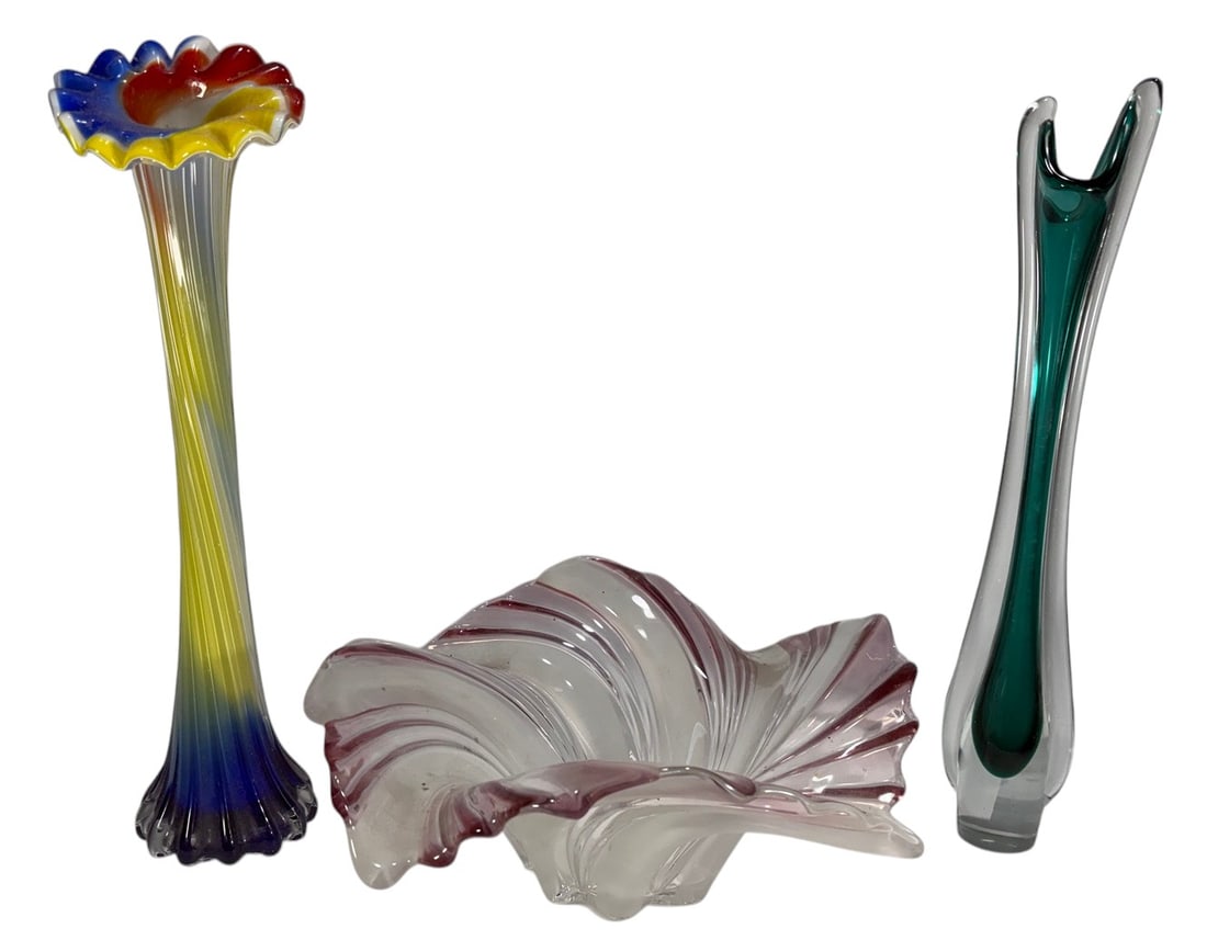 Group of 3 Murano Style Art Glass Decorative 3pcs (1 of 7)