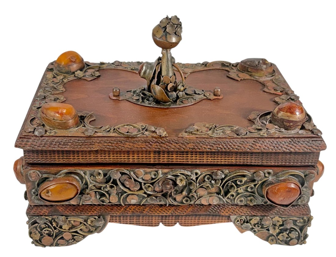 Andrzej Nowakowscy b.1938 Wood & Stone Inlaid Box (1 of 8)