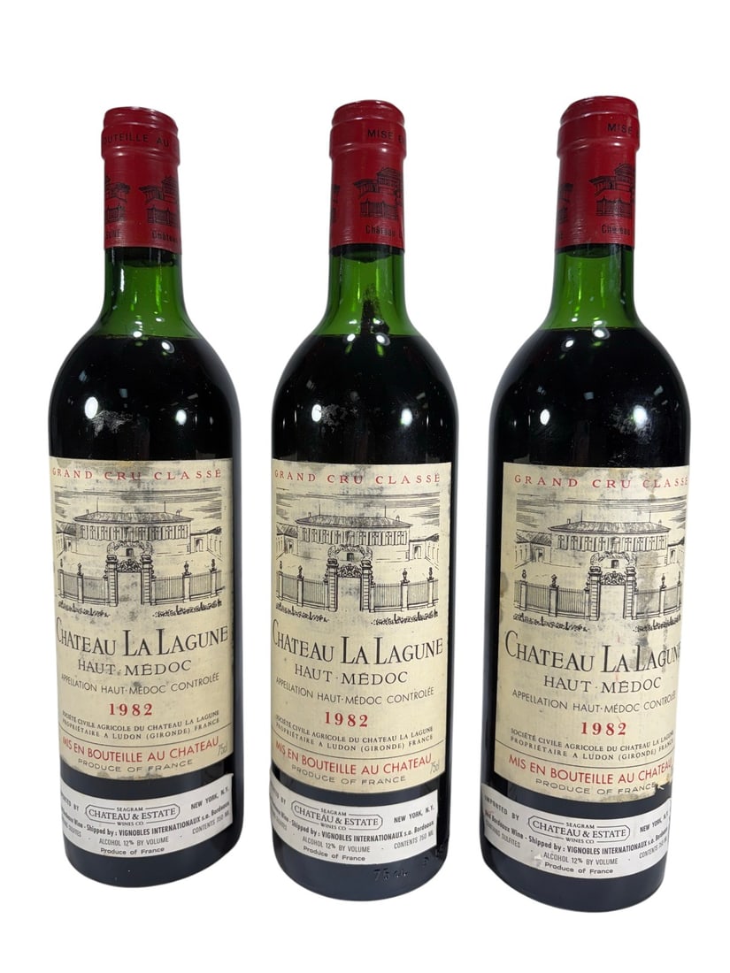 1982 Chateau La Lagune Bordeaux Bottles 3pc LOT (1 of 5)