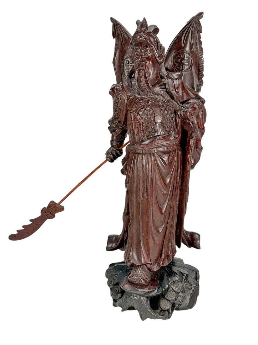 Chinese Carved Wood Warrior Guardian Figure 18" (1 of 6)
