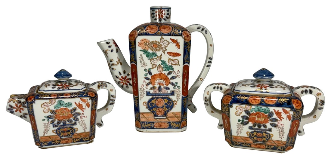 Japanese Imari Style Floral Tea Service 3pc LOT (1 of 7)