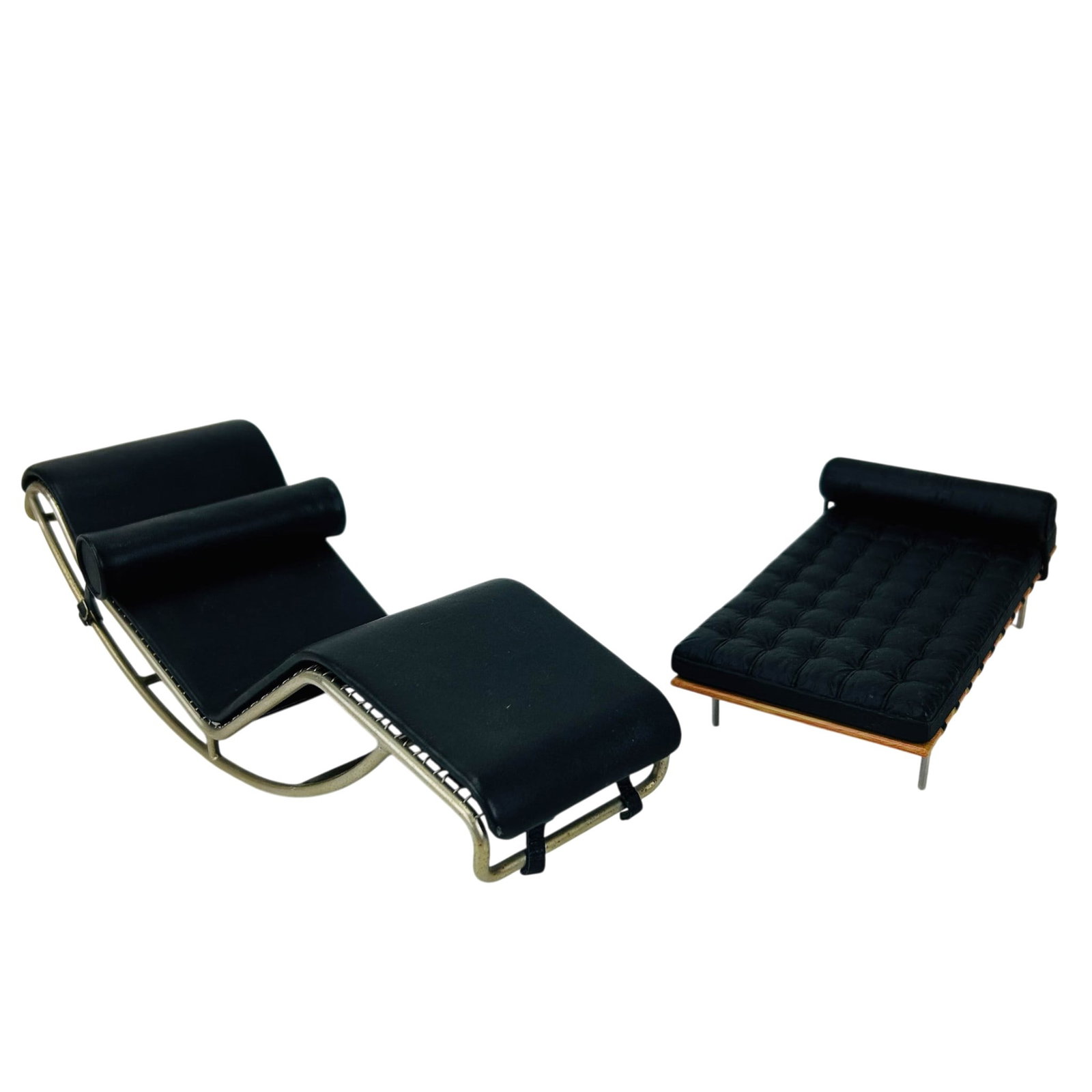 Mini Le Corbusier Style Chaise Lounge and Ottoman (1 of 5)