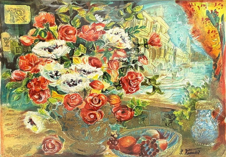 Francis “A View of the Past?? Floral Serigraph Art (1 of 6)