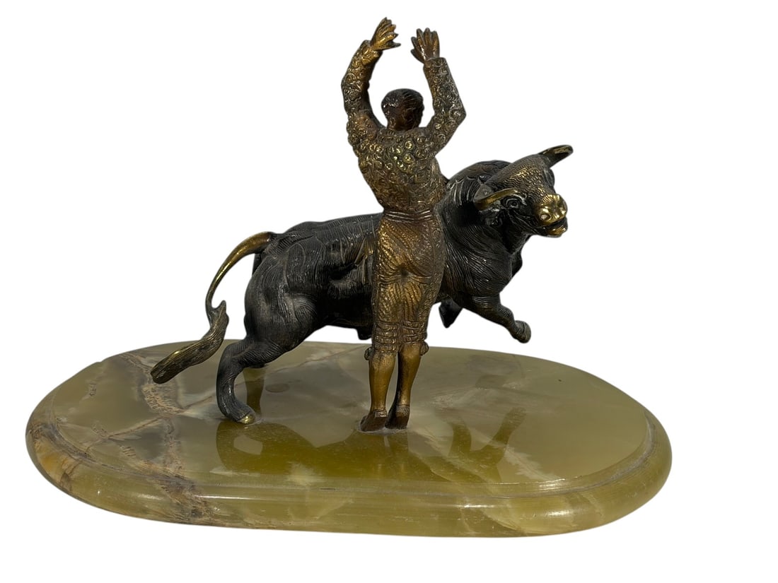 Bronze Matador & Charging Bull Sculpture on Onyx (1 of 5)