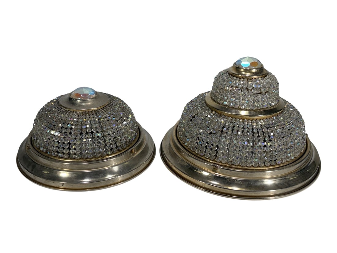 Crystal Beaded Ceiling Light Fixtures 2pc LOT (1 of 4)