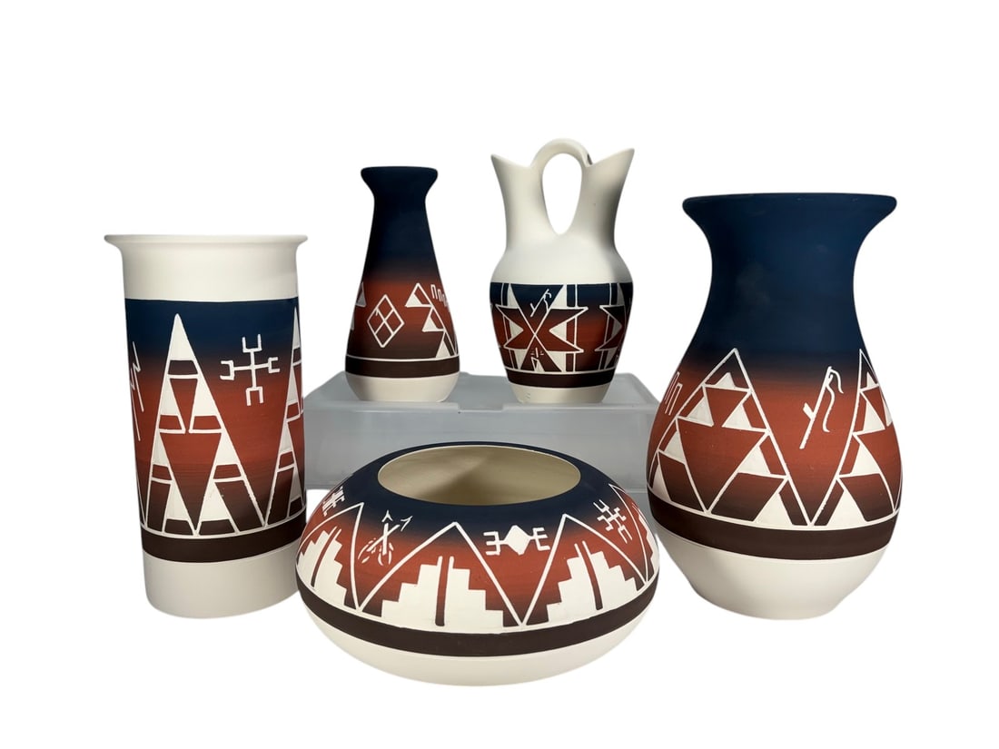 Native American Sioux Ceramic Pottery 5pc LOT (1 of 8)