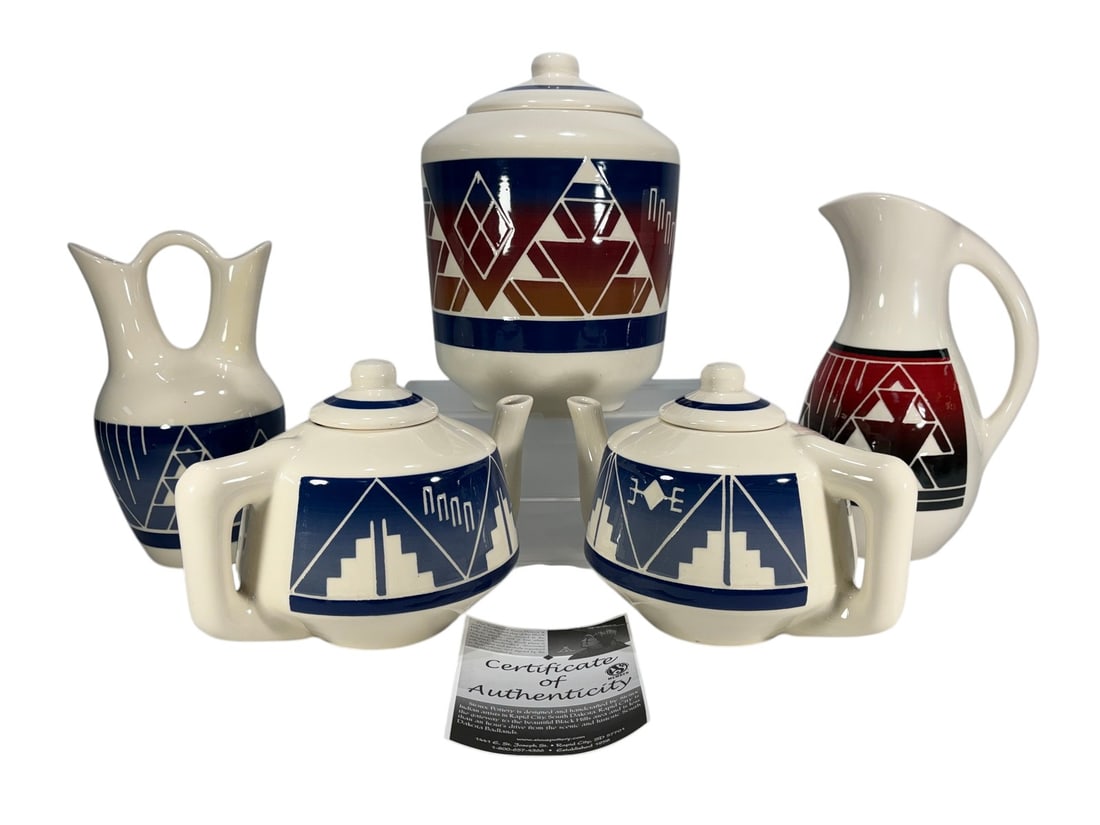 Assorted Native American Sioux Pottery Glaze 5pcs (1 of 10)