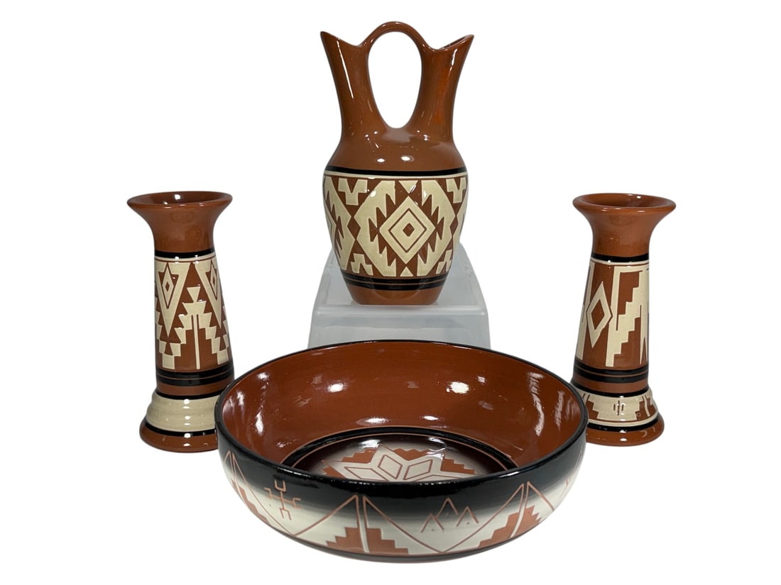 Assorted Native American Sioux Ceramic Glaze 4pcs (1 of 10)