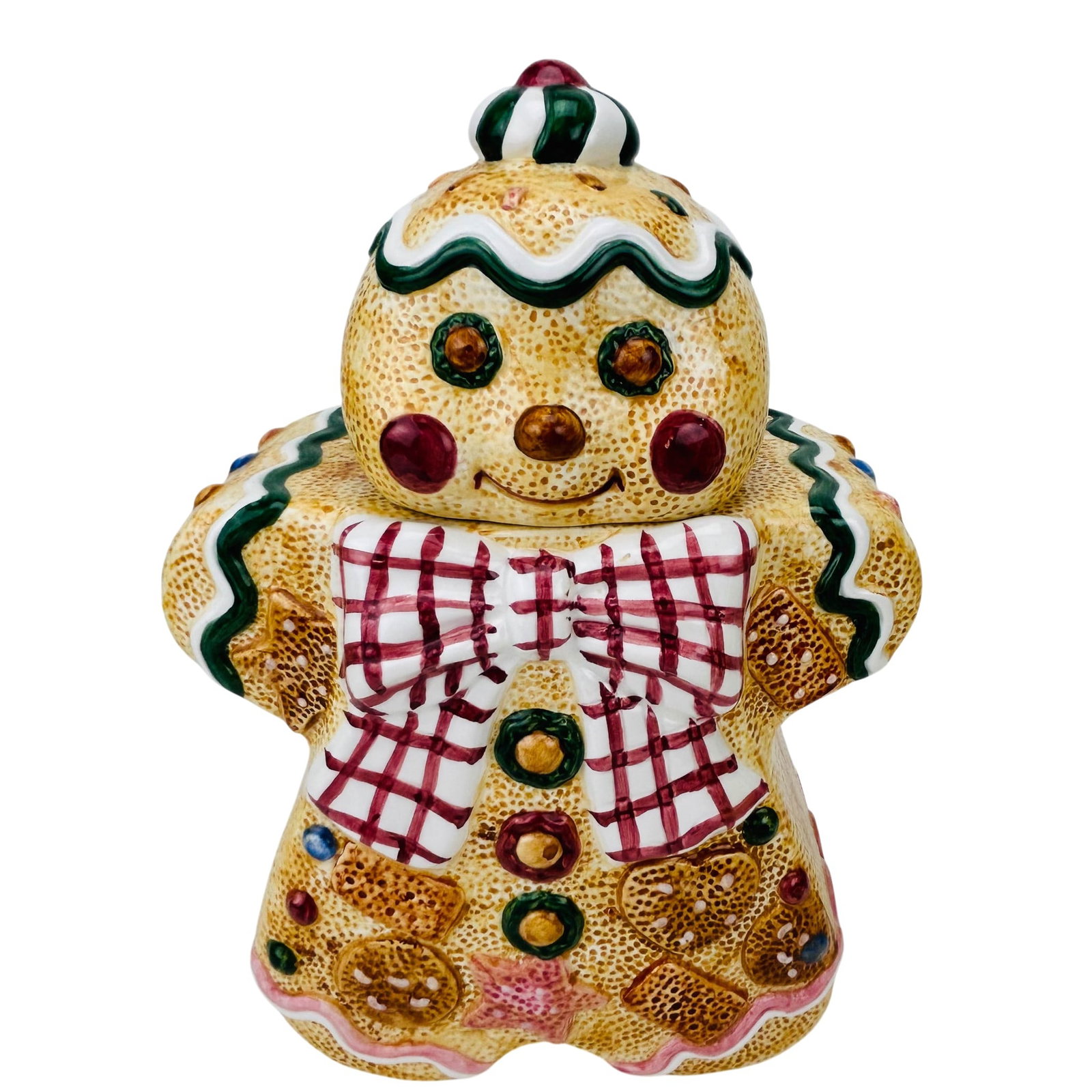 Fitz Floyd Mostly Monkey Gingerbread Cookie Jar 5p - 3