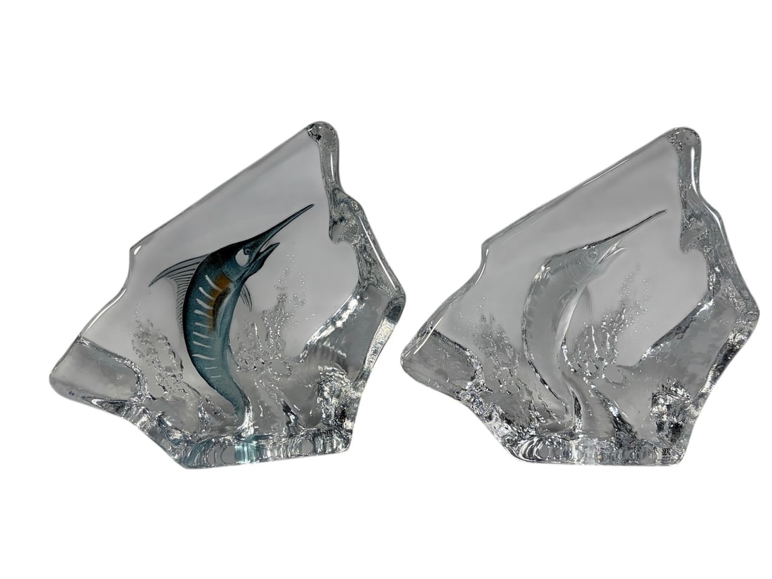 Mats Jonasson Crystal Blue Marlin Sculptures 2pcs (1 of 8)