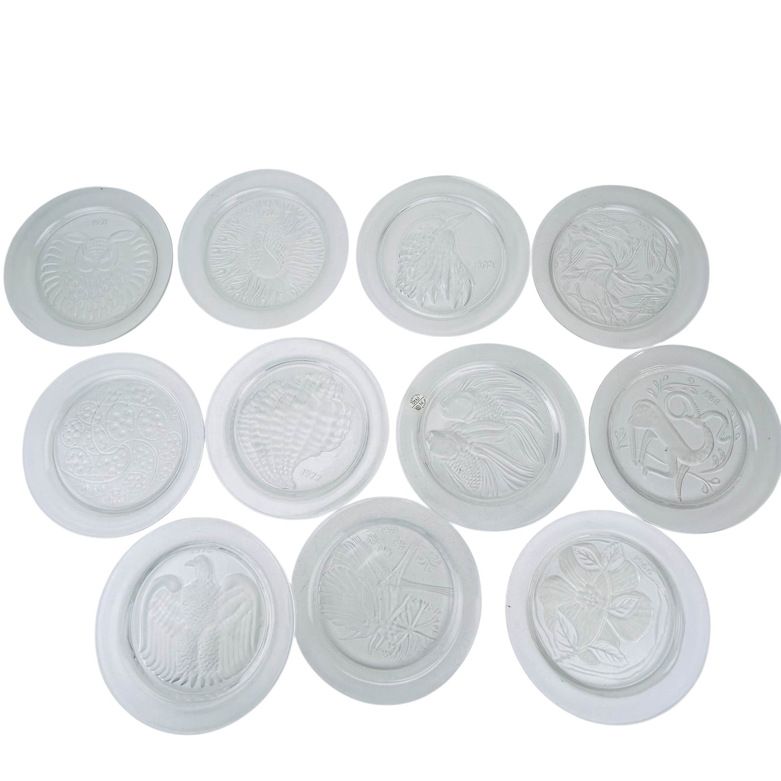 Lalique France Annual Collector Plates 11pc LOT (1 of 13)