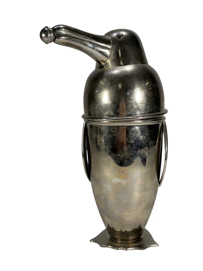 VTG Silverplate Penguin Form Cocktail Shaker w Lid (1 of 5)