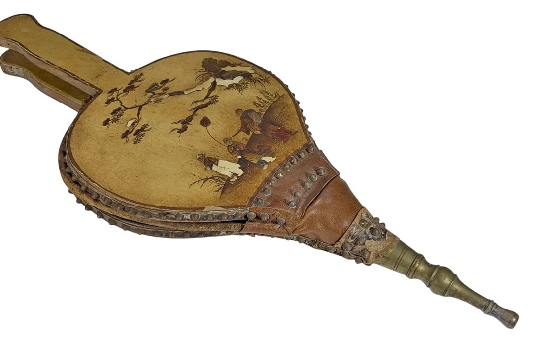 Oriental Decorated Fireplace Bellows Figural Scene (1 of 7)