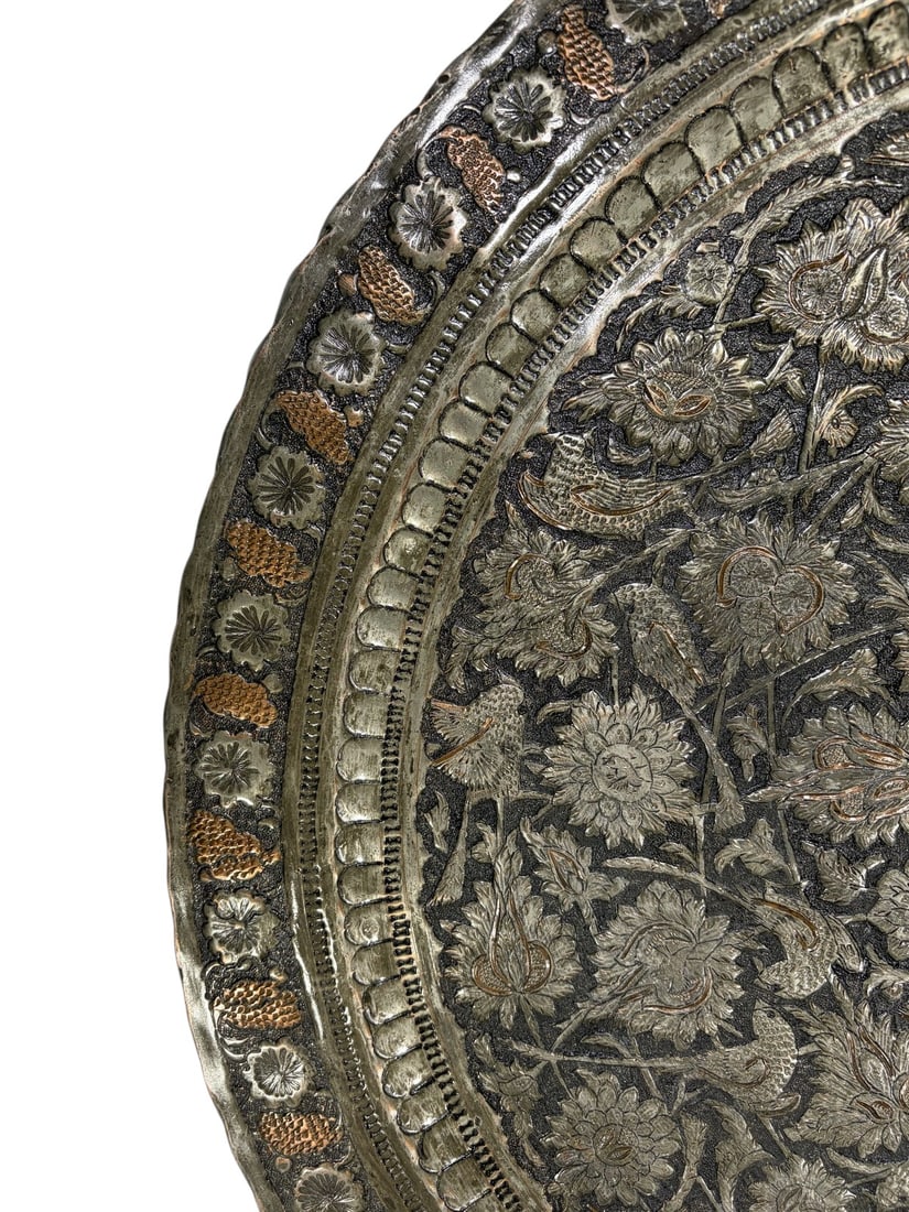 Middle Eastern Brass Decorative Serving Trays 2pcs - 4