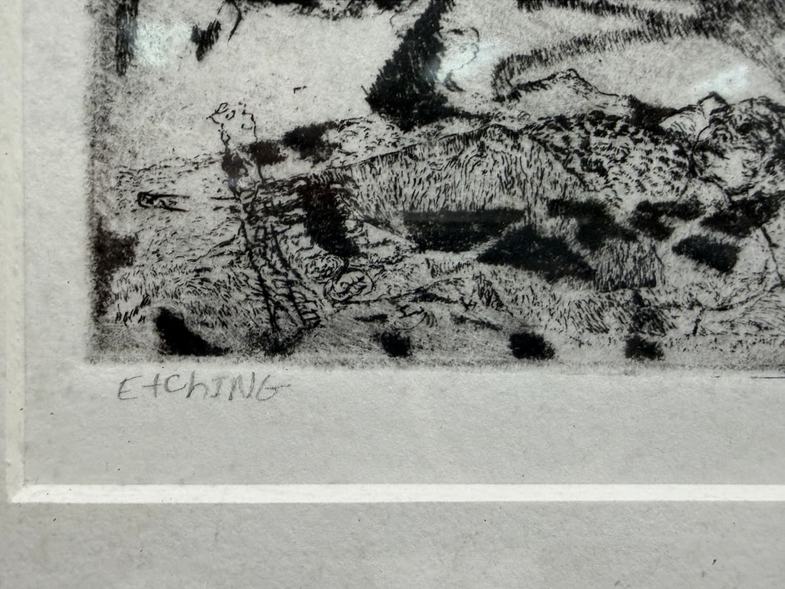 Signed Abstract Figural Composition Etching, 1987 - 4