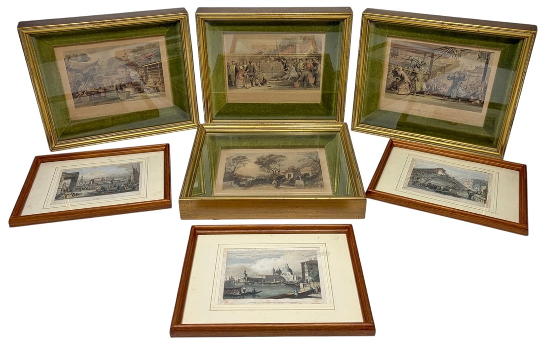 Framed Prints, Chinese Views & Venice Art 7pc LOT (1 of 8)