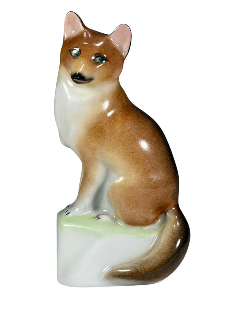 Herend Hungary Handpainted Porcelain Fox Figurine (1 of 6)