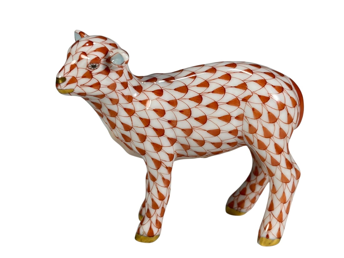 Herend Hungary Rust Fishnet Standing Calf Figurine (1 of 6)