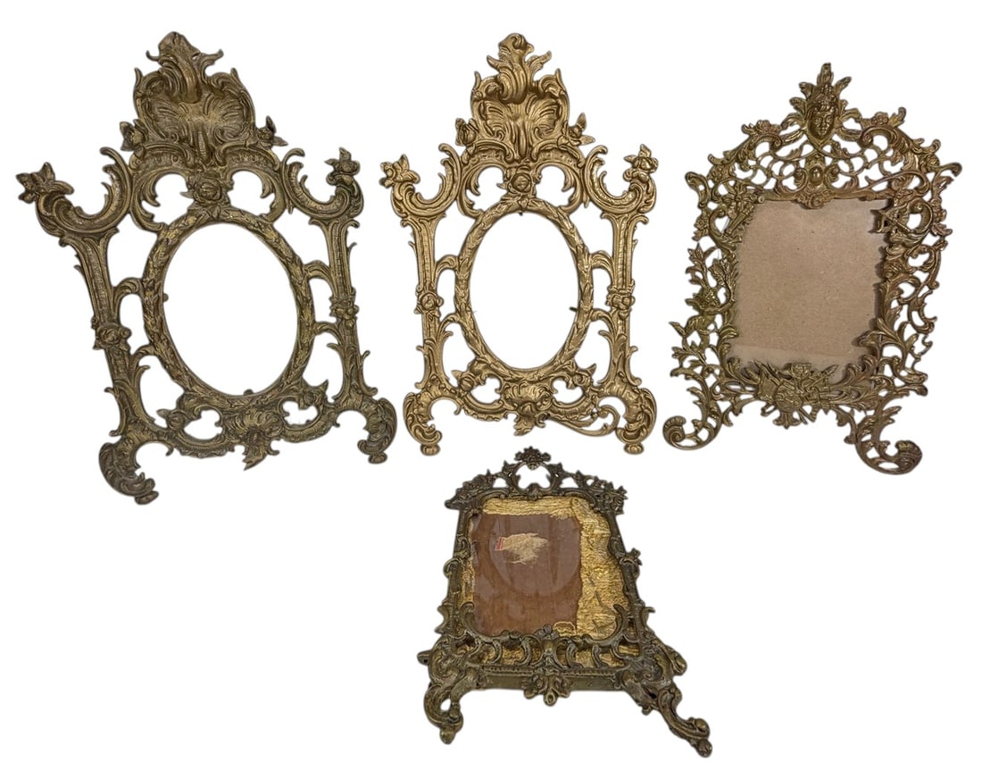Ornate Victorian Style Cast Metal Frames 4pc LOT (1 of 5)