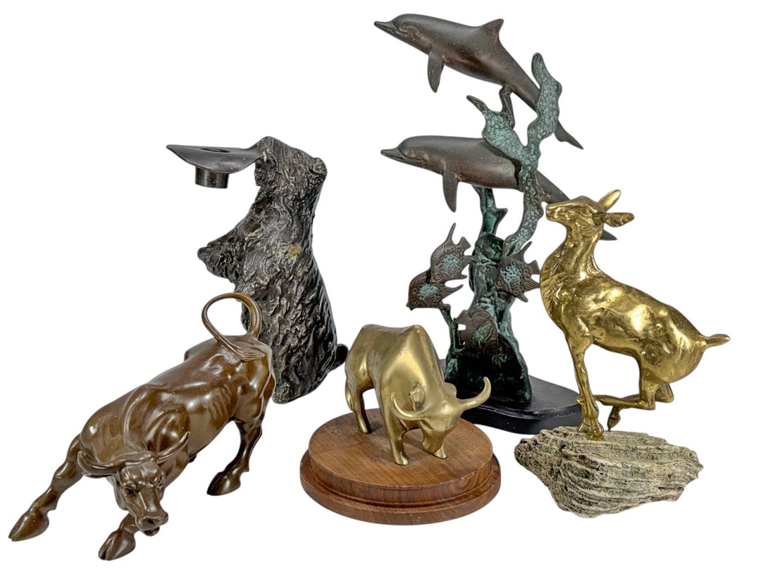 Mixed Metal Animal Sculptures Decorative 5pc LOT (1 of 6)
