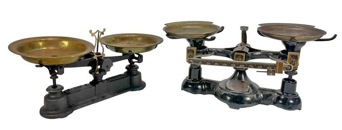 Antique Cast Iron Countertop Balance Scales 2pcs (1 of 7)