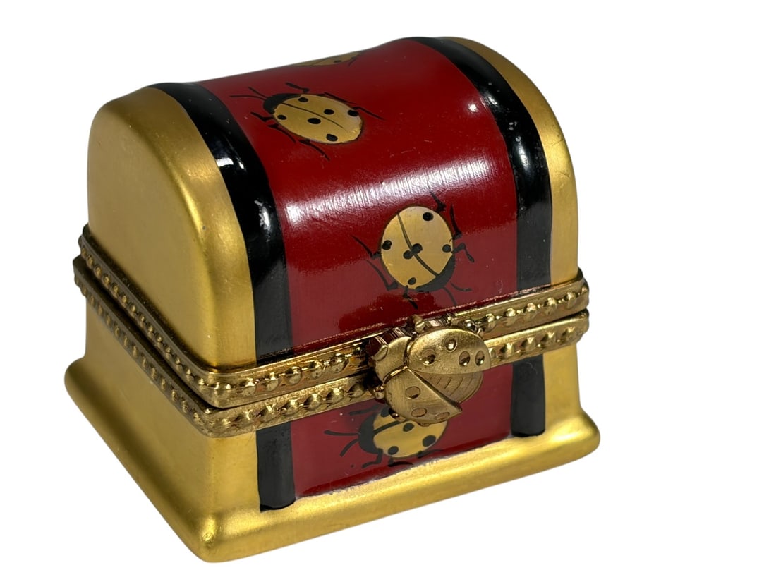 Rochard Limoges France Ladybug Trinket Box Gold (1 of 6)